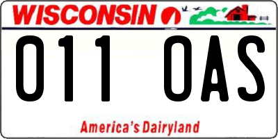 WI license plate 011OAS