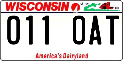 WI license plate 011OAT
