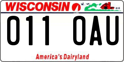 WI license plate 011OAU