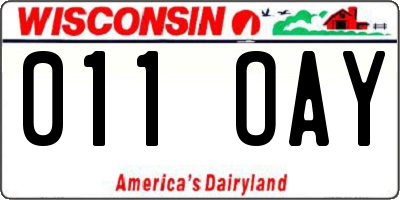 WI license plate 011OAY