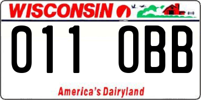 WI license plate 011OBB