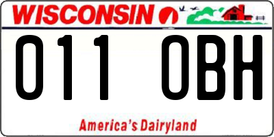 WI license plate 011OBH