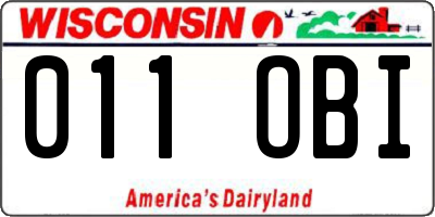 WI license plate 011OBI