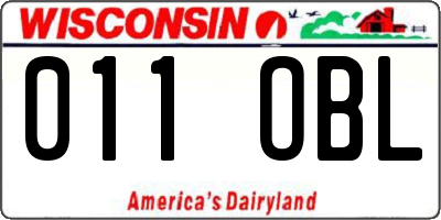 WI license plate 011OBL