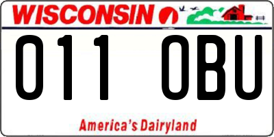 WI license plate 011OBU