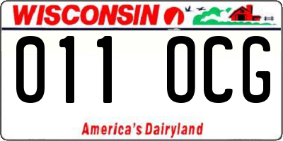 WI license plate 011OCG
