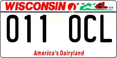 WI license plate 011OCL