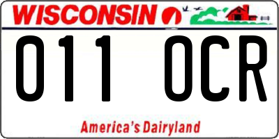 WI license plate 011OCR