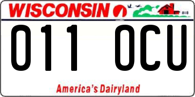 WI license plate 011OCU