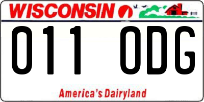 WI license plate 011ODG