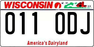 WI license plate 011ODJ