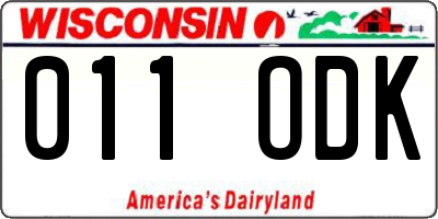 WI license plate 011ODK