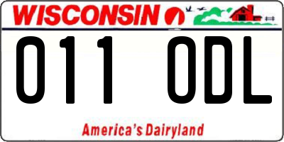 WI license plate 011ODL