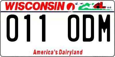 WI license plate 011ODM