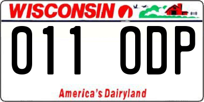 WI license plate 011ODP