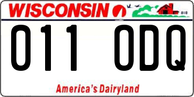 WI license plate 011ODQ