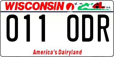 WI license plate 011ODR