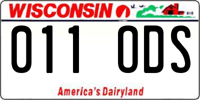 WI license plate 011ODS