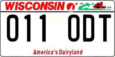 WI license plate 011ODT