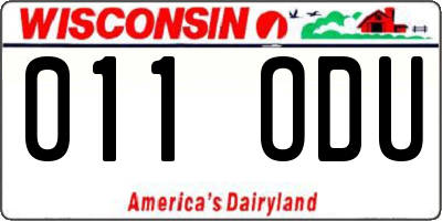 WI license plate 011ODU
