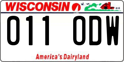 WI license plate 011ODW