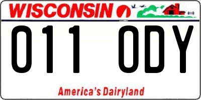WI license plate 011ODY