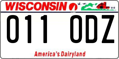 WI license plate 011ODZ