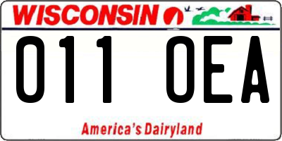 WI license plate 011OEA