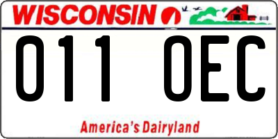 WI license plate 011OEC