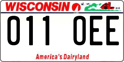 WI license plate 011OEE