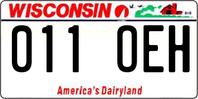 WI license plate 011OEH