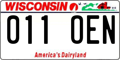 WI license plate 011OEN