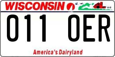 WI license plate 011OER
