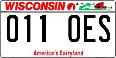 WI license plate 011OES