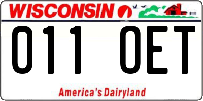 WI license plate 011OET