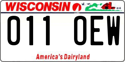 WI license plate 011OEW