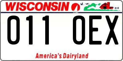 WI license plate 011OEX