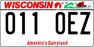 WI license plate 011OEZ