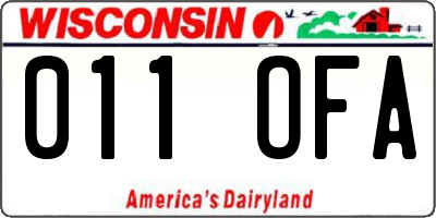WI license plate 011OFA