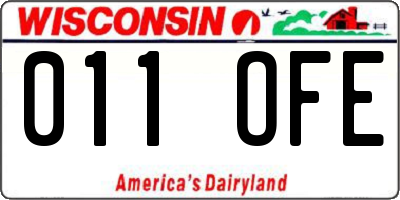 WI license plate 011OFE