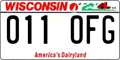 WI license plate 011OFG