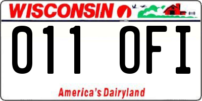 WI license plate 011OFI