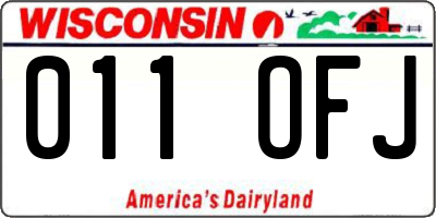 WI license plate 011OFJ