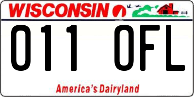 WI license plate 011OFL
