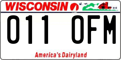 WI license plate 011OFM