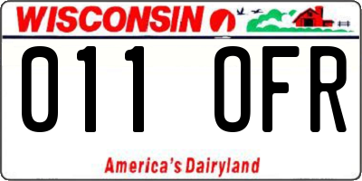 WI license plate 011OFR