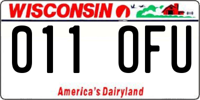 WI license plate 011OFU