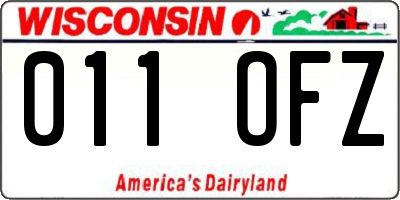 WI license plate 011OFZ