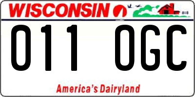 WI license plate 011OGC