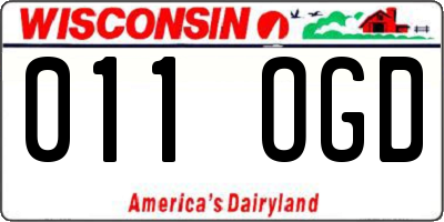 WI license plate 011OGD